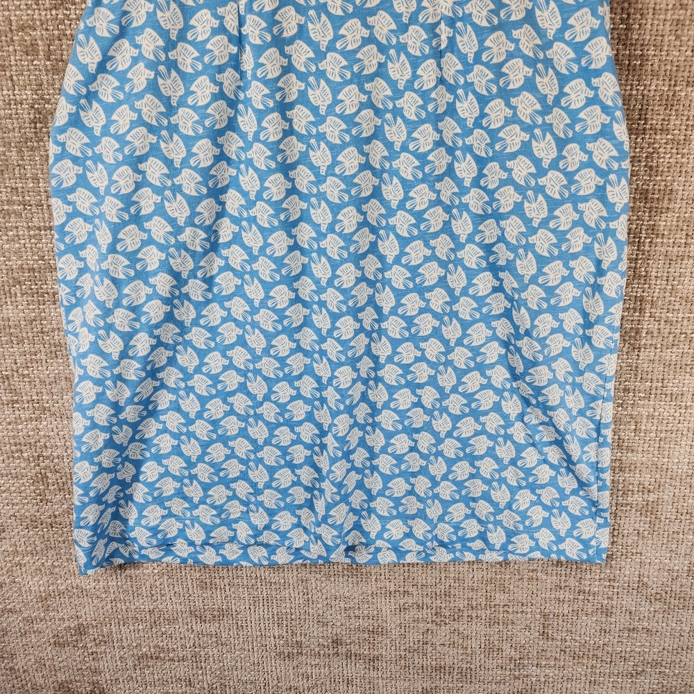 BODEN Blue White Florrie Dove Bird Print Dress Womens 10P Pockets Stretch Knit - Picture 9 of 11